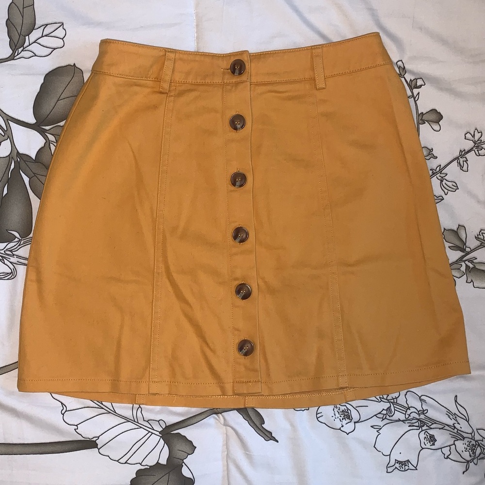 Burnt orange button up skirt